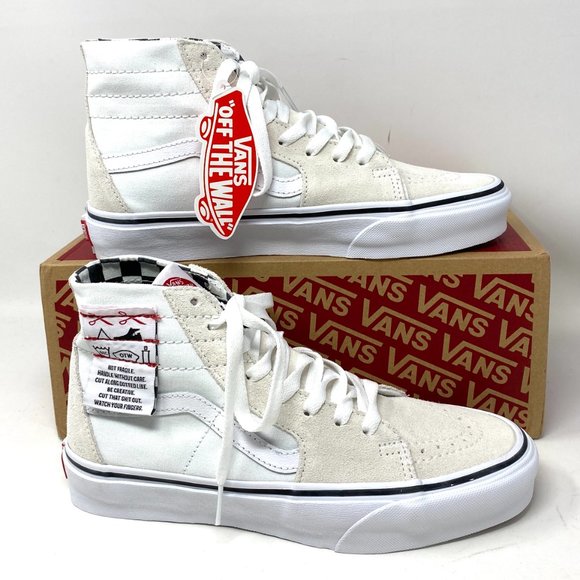 VANS Sk8-Hi Tapered Diy White Suede Women’s Size 6 Sneakers VN0A4U1624F - Picture 9 of 10